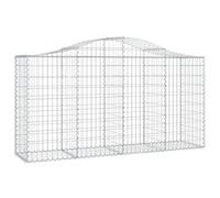 vidaXL Paniers à gabions arqués 2 pcs 200x50x100/120 cm fer galvanisé, gabion, cage de gabion, panier de mur de gabion, mur de gabion