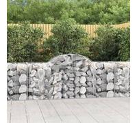 Paniers À Gabions Arqués 2 Pcs 200x50x80/100 Cm Fer Galvanisé Vidaxl Vidaxl