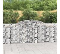 Paniers À Gabions Arqués 2 Pcs 300x30x100/120 Cm Fer Galvanisé Vidaxl Vidaxl