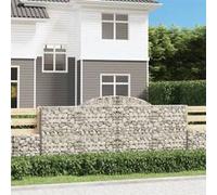Paniers À Gabions Arqués 2 Pcs 300x30x120/140 Cm Fer Galvanisé Vidaxl Vidaxl