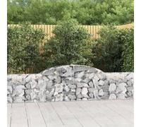 vidaXL Paniers à gabions arqués 2 pcs 300x30x60/80 cm Fer galvanisé Gris G
