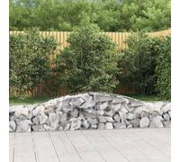 Vidaxl Paniers À Gabions Arqués 2 Pcs 400x50x40/60 Cm Fer Galvanisé