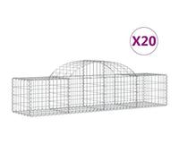 Vidaxl Paniers À Gabions Arqués 20 Pcs 200x50x40/60 Cm Fer Galvanisé