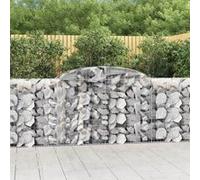 vidaXL Paniers à gabions arqués 20 pcs 300x50x100/120 cm fer galvanisé, gabion, cage de gabion, panier de mur de gabion, mur 3146715 Gris G