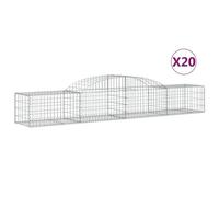 Vidaxl Paniers À Gabions Arqués 20 Pcs 300x50x40/60 Cm Fer Galvanisé