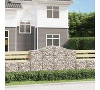 vidaXL Paniers à gabions arqués 3 pcs 200x30x120/140 cm Fer galvanisé