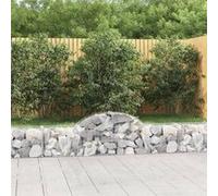 Vidaxl Paniers À Gabions Arqués 4 Pcs 200x30x40/60 Cm Fer Galvanisé