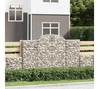 vidaXL Paniers à gabions arqués 4 pcs 200x50x120/140 cm Fer galvanisé, gabion, cage de gabion, panier de mur de gabion, mur 3146343 Beige G