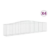 Vidaxl Paniers À Gabions Arqués 4 Pcs 400x50x80/100 Cm Fer Galvanisé
