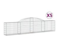 Vidaxl Paniers À Gabions Arqués 5 Pcs 300x30x60/80 Cm Fer Galvanisé