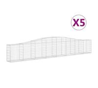 Vidaxl Paniers À Gabions Arqués 5 Pcs 400x30x60/80 Cm Fer Galvanisé