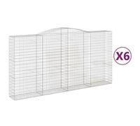 Vidaxl Paniers À Gabions Arqués 6 Pcs 400x50x200/220 Cm Fer Galvanisé