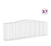 Vidaxl Paniers À Gabions Arqués 7 Pcs 400x50x120/140 Cm Fer Galvanisé