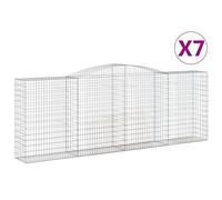 Vidaxl Paniers À Gabions Arqués 7 Pcs 400x50x140/160 Cm Fer Galvanisé