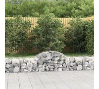 vidaXL Paniers à gabions arqués 8 pcs 200x50x40/60 cm fer galvanisé, gabion, cage de gabion, panier de mur de gabion, mur de 3146263 Or G