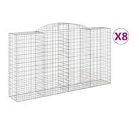Vidaxl Paniers À Gabions Arqués 8 Pcs 300x50x160/180 Cm Fer Galvanisé