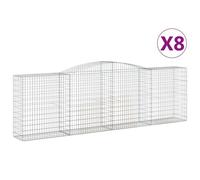Schanskorven 8 st gewelfd 400x50x120/140 cm ijzer3147015