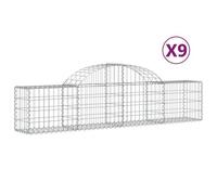 Vidaxl Paniers À Gabions Arqués 9 Pcs 200x30x40/60 Cm Fer Galvanisé