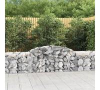 vidaXL Paniers à gabions arqués 9 pcs 300x50x60/80 cm fer galvanisé, gabion, cage de gabion, panier de mur de gabion, mur de 3146672 Gris G