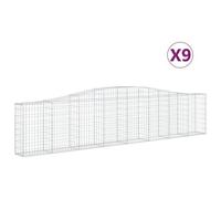 Vidaxl Paniers À Gabions Arqués 9 Pcs 400x30x80/100 Cm Fer Galvanisé