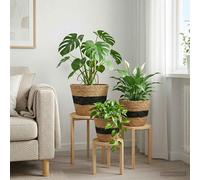 Vidaxl Paniers À Plantes En Herbe De Mer 3 Pcs Naturel Et Noir