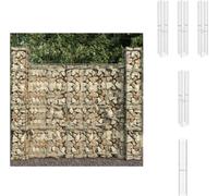 vidaXL Paniers de gabion 3 pcs. Acier galvanisé 25 x 25 x 197 cm - Panneaux de clôture