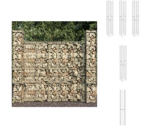 vidaXL Paniers de gabion 3 pcs. Acier galvanisé 25 x 25 x 197 cm - Panneaux de clôture