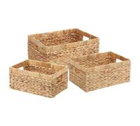 vidaXL Paniers de rangement 3 pcs Naturel 40 x 30 x 18 cm