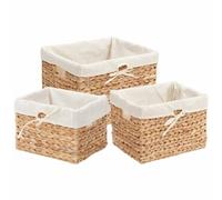vidaXL Paniers de rangement 3 pcs Naturel 35 x 30 x 25 cm