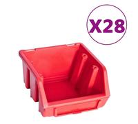 vidaXL Panneau à outils 141 pcs. avec bacs à bec rouge et noir