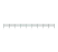 Panneau de clôture avec poteaux Fer 15,3 x 0,8 m Vert