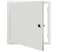 vidaXL Panneau d'Accès Blanc 33 x 33 x 3 cm Acier, Coffre Pratique, Trappe Robuste, Panneau étanche, Porte sécurisée, Solution Facile d'entretien