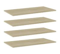 vidaXL 4X Panneaux de Bibliothèque Panneaux d’Étagère à Livres Plaques d’Étagère de Rangement Mural Décoration Chêne Sonoma 80x40x1,5 cm Aggloméré