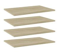 vidaXL Panneau de Bibliothèque 4 pcs, Étagère Murale Flottante, Plaque d’Étagère de Rangement Salon Intérieur, Chêne Sonoma Bois d’Ingénierie