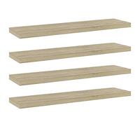 vidaXL Panneau de Bibliothèque 4 pcs, Étagère Murale Flottante, Plaque d’Étagère de Rangement Salon Intérieur, Chêne Sonoma Bois d’Ingénierie