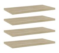 vidaXL Panneau de Bibliothèque 4 pcs, Étagère Murale Flottante, Plaque d’Étagère de Rangement Salon Intérieur, Chêne Sonoma Bois d’Ingénierie