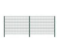 vidaXL Panneau de clÃ¿ture avec poteaux Fer 3,4 x 1,2 m Vert