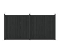 vidaXL Panneau de clôture 2 pcs WPC et Aluminium Noir 3429484