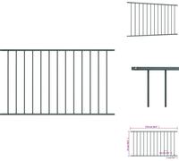 vidaXL Panneau de clôture Acier revêtu par poudre 1,7 x 0,75 m Anthracite - Panneaux de clôture