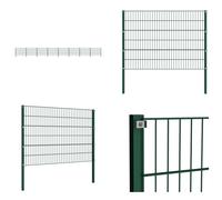 vidaXL Panneau de clôture avec poteau fer 13,6 x 1,2 m Vert - Panneau de clôture - Clôture de jardin - Clôtures de jardin