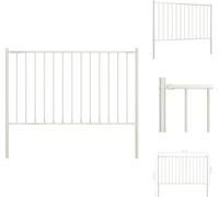 vidaXL Panneau de clôture avec poteaux Acier revêtu par poudre 1,7x1,25 m Blanc - Panneaux de clôture