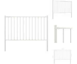vidaXL Panneau de clôture avec poteaux Acier revêtu par poudre 1,7x1,25 m Blanc - Panneaux de clôture
