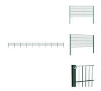 vidaXL Panneau de clôture avec poteaux fer 15,3 x 0,8 m Vert - Panneaux de clôture