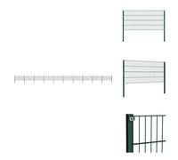 vidaXL Panneau de clôture avec poteaux fer 17 x 0,8 m Vert - Panneaux de clôture
