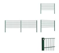 vidaXL Panneau de clôture avec poteaux fer 3,4 x 0,8 m Vert - Panneaux de clôture