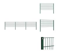 vidaXL Panneau de clôture avec poteaux fer 5,1 x 0,8 m Vert - Panneaux de clôture