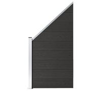 vidaXL Panneau de clôture WPC 148974 – 95x(105-180) cm – Noir