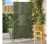 Vidaxl Panneau De Clôture En Métal Vert Olive Métal Grand Motif