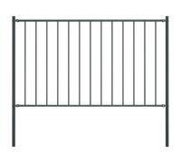 vidaXL Panneau de Clôture et Poteaux Clôture de Jardin Exterieur Arrière-cour Résistance aux Intempéries Acier Enduit de Poudre 1,7x1,25 m Anthracite