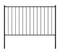 vidaXL Panneau de Clôture et Poteaux Clôture de Jardin Exterieur Arrière-cour Résistance aux Intempéries Acier Enduit de Poudre 1,7x1 m Noir